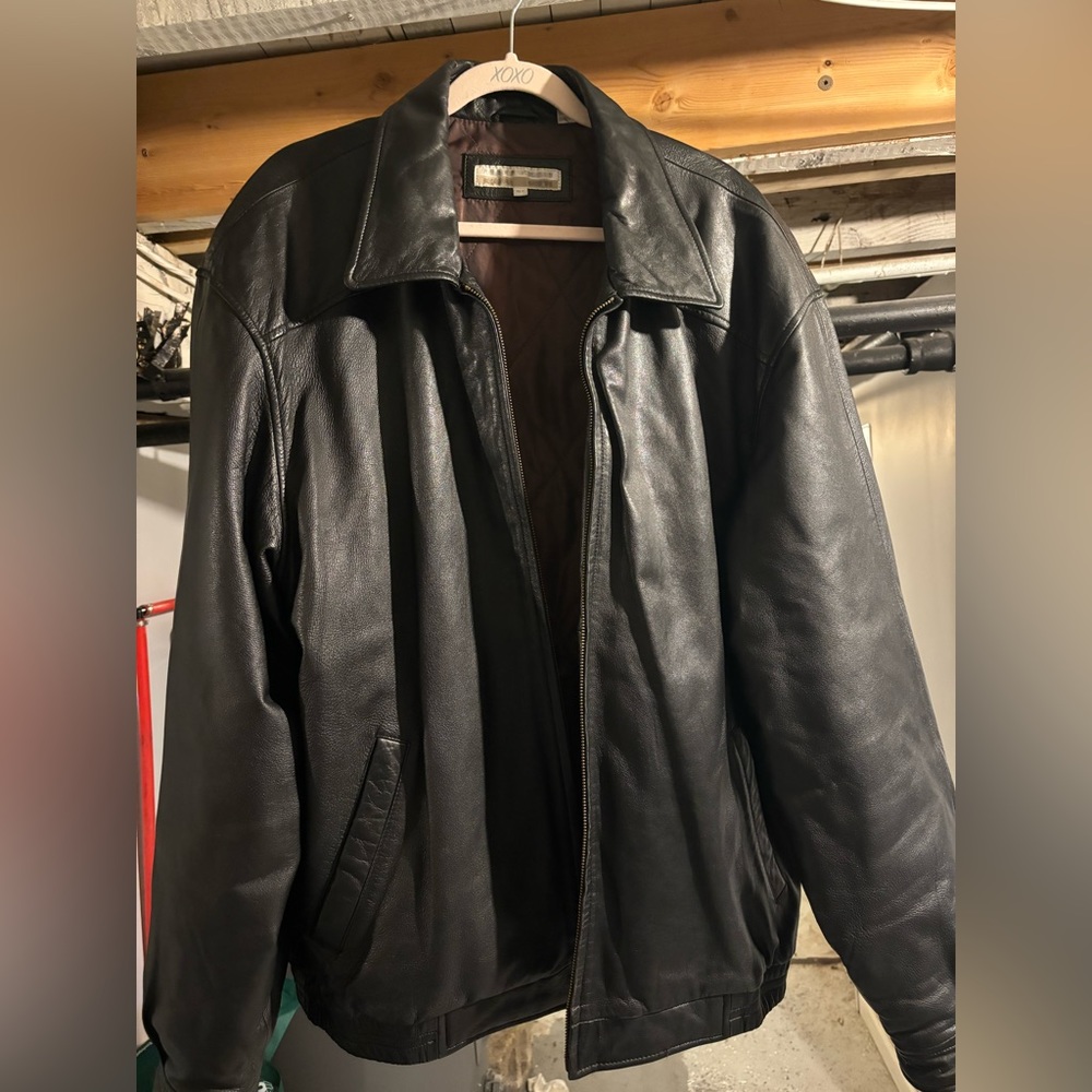 Perry Ellis Leather Jacket Size XLT